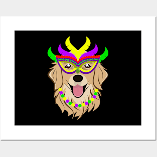 Mardi Gras Funny Labrador Retriever Dog Posters and Art